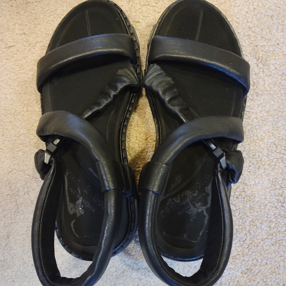 New Rag & Bone black leather sandal.  Size 5